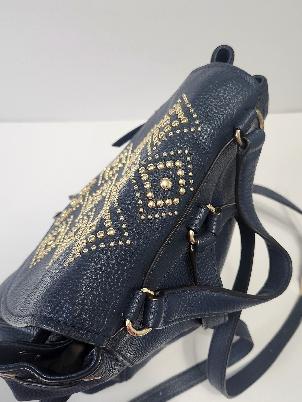 Michael Kors Leather Riley Large Studded Pebbled Backpack - Picture 5 of 15